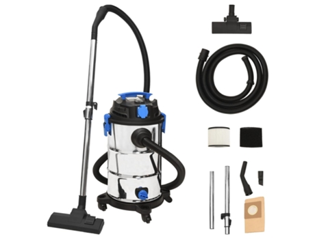 vidaXL Aspirador en seco y húmedo plateado 1200 W 30 L