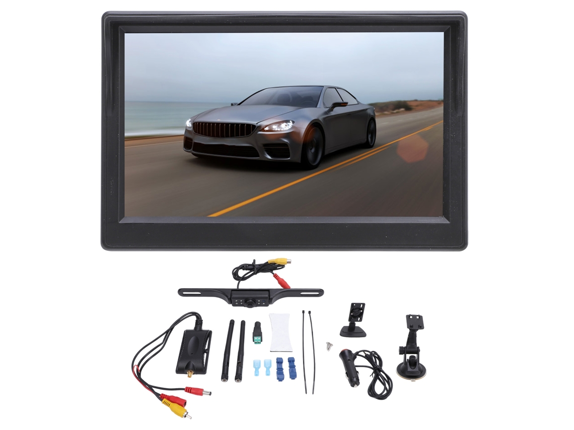 Câmera De Ré Sem Fio Para Caminhão Hd 1080p Com Tela Lcd 5 Polegadas Visão Noturna Ângulo Largo Ip69