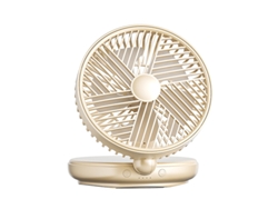 Ventilador portátil pequeño multifuncional (beige, 8000 mAh) con función de oscilación automática y conexión USB.