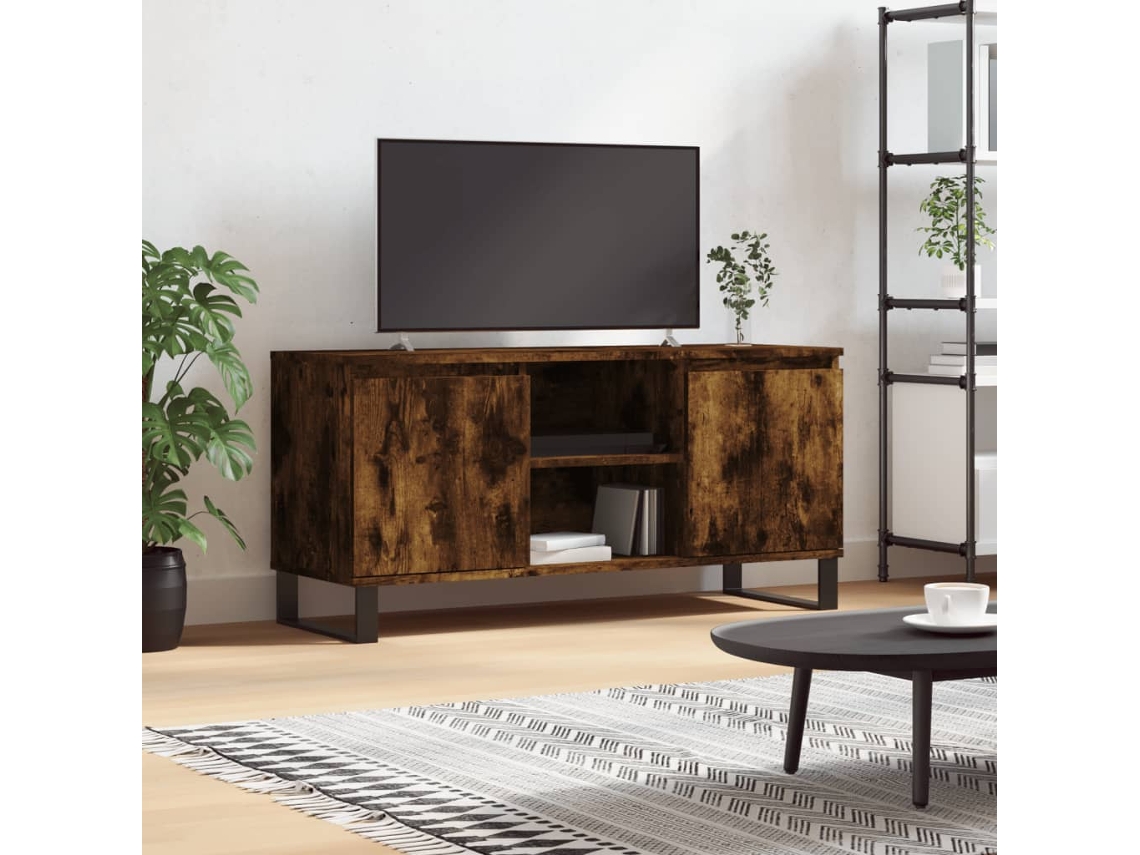 Mueble para TV | Armario para TV | Mueble de TV 104x35x50 cm Fabricado en madera de roble ahumado
