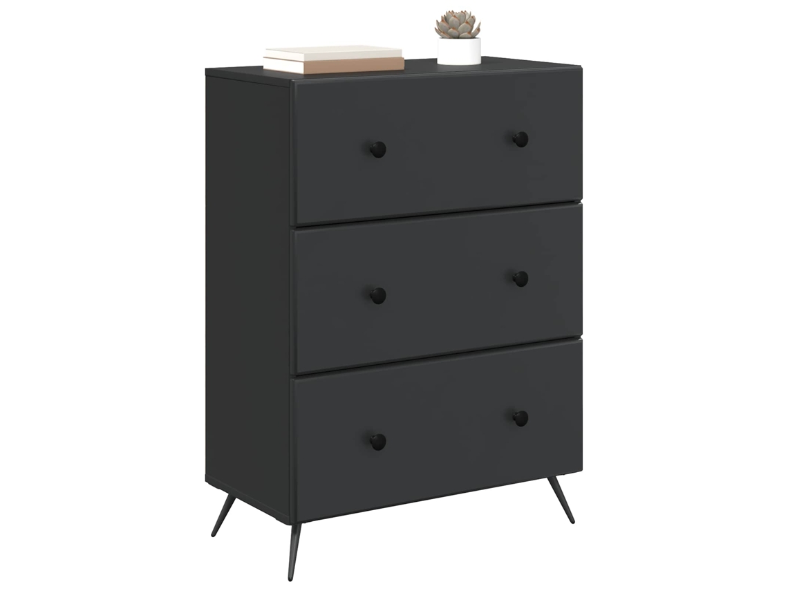 Maison Exclusive - Cajonera Negro 66 X 34,5 X 90 Cm Madera De Ingeniería