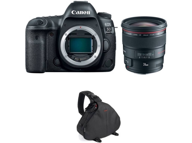 Kit Cámara Reflex CANON EOS 5D Mark IV + EF 24mm f/1.4L II USM + Bolsa (Full-Frame)