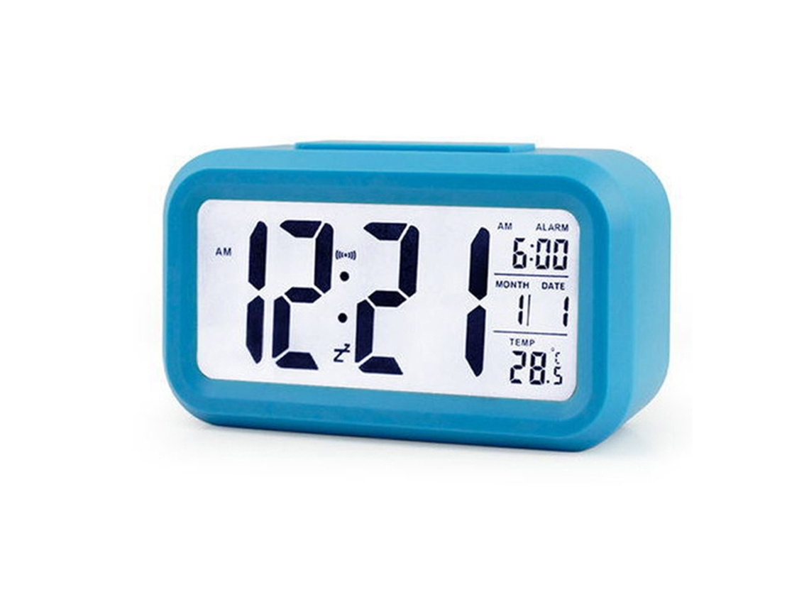 Reloj despertador digital LED Baok-reloj con luz nocturna, indicador de temperatura, función de repetición de alarma y fecha, ideal para niños y estudiantes.