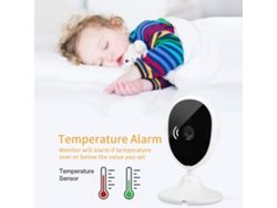 Cámara Inteligente De Vigilancia Para Bebés En Interiores Con Visión Nocturna, Detección De Temperatura Y Micrófono Incorporado.