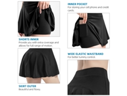Yncm-pantalones Cortos Deportivos 2 En 1 Para Mujer, Con Bolsillo, Para Gimnasio, Yoga, Tenis Y Golf.