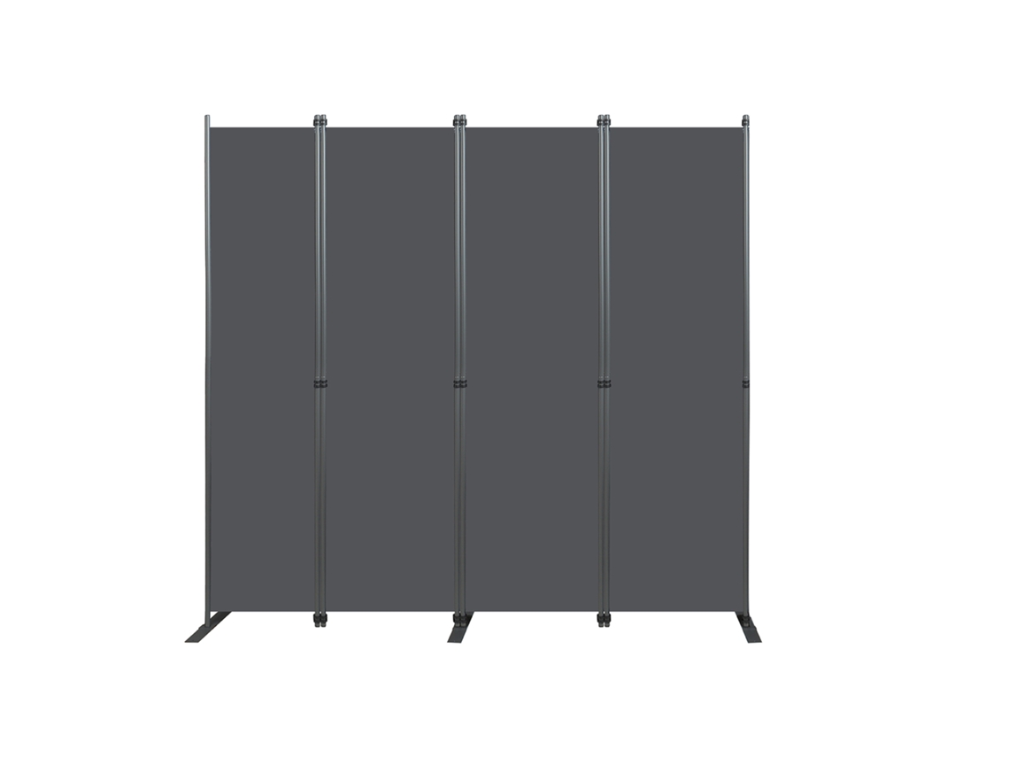 Paravente Gris 4 Piezas 204x180cm Plegable Freestanding Para Interior Salón Dormitorio