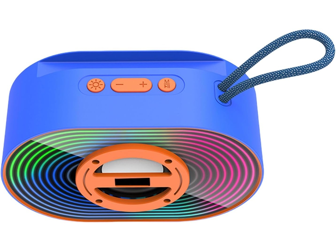 Altavoz portátil para exteriores Gokoco, con emparejamiento, sonido estéreo, batería de larga duración y luz brillante.