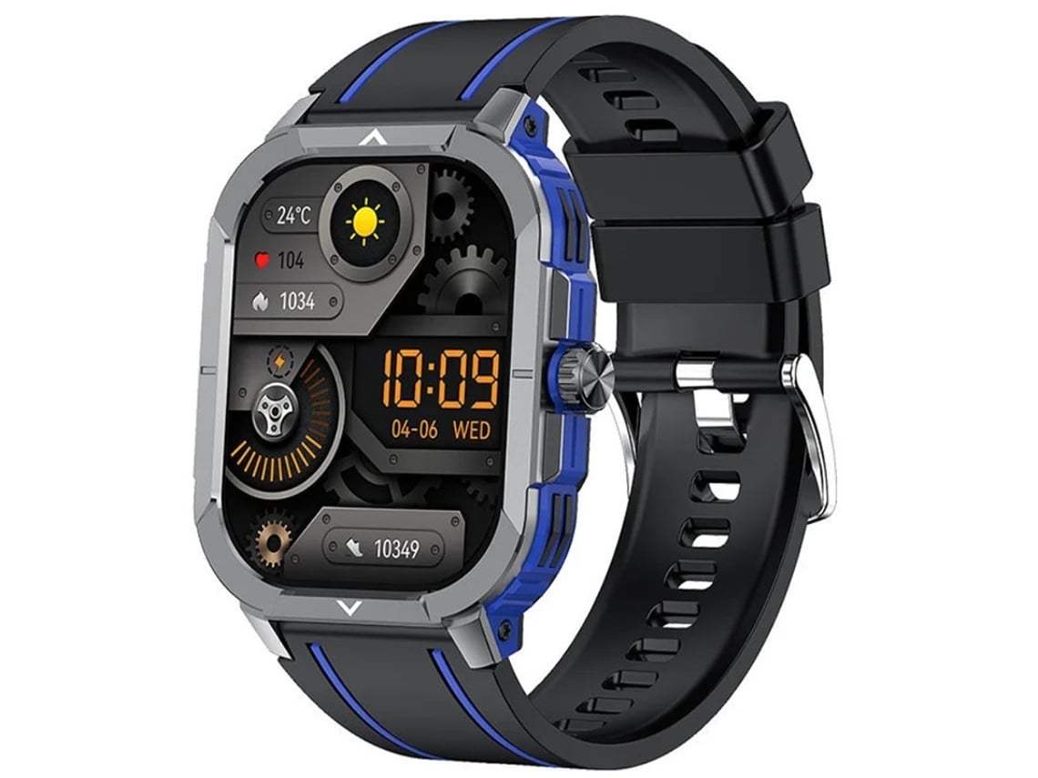 Reloj inteligente con Bluetooth, llamadas, control de voz, para exteriores, para ciclismo, fitness, color azul, Bestvite