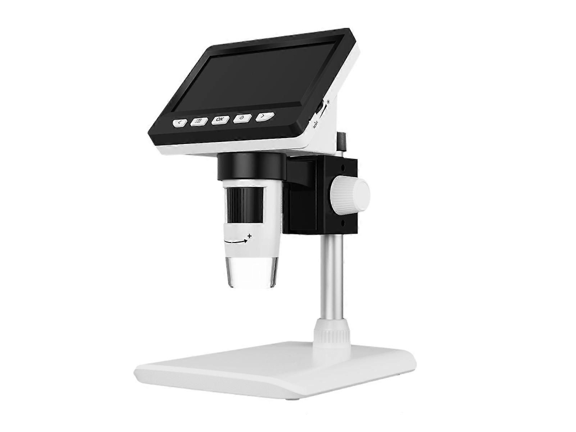Microscopio electrónico digital portátil de sobremesa 50x-1000x 1080p con luz LED (blanco)