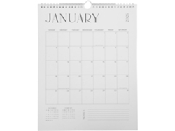 Calendario De Pared Blanco, Calendario Colgante Anual Y Mensual Para Oficina Y Hogar