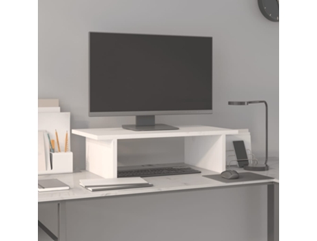 vidaXL Soporte de monitor madera maciza de pino blanco 50x27x15 cm