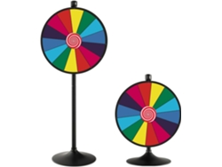 24 Ruleta de La Suerte, Ruleta de Juego con Soporte de Doble Uso, Marcador y Borrador de Pizarra Blanca, Rueda de la Fortuna Ajustable para COSTWAY