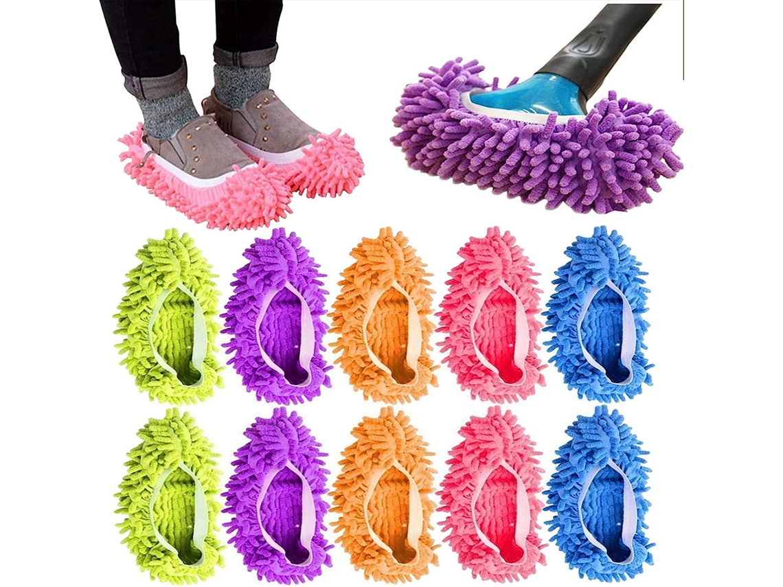 10 Pçs Mop Chinelos para Limpeza de Chão Capa Lavável Reutilizável para Sapatos Microfibra Dust Mops Mop Meias para Mulheres Homens Crianças Pó Pés