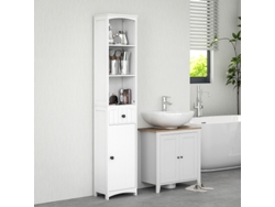 Mueble de baño alto con tres estantes y un cajón, 34x24x170,5 cm BAGOLY
