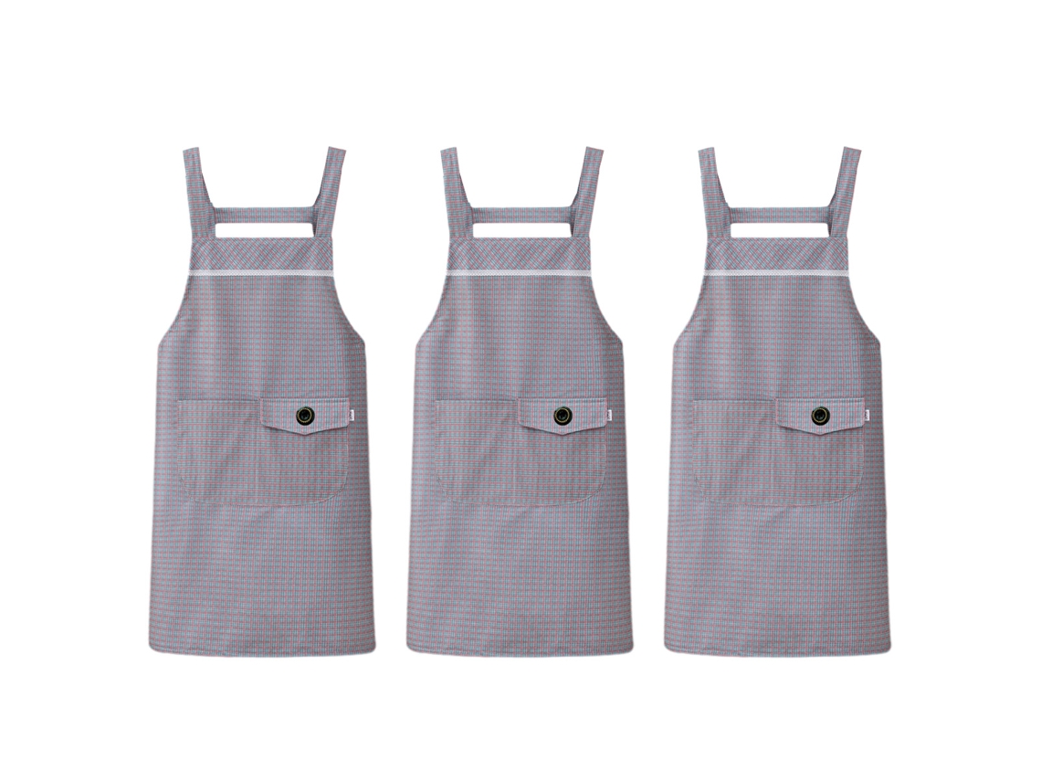 Delantal De Terciopelo Cristal 3 Piezas, Cintura Suave Y Transpirable, Para Cocina, Cocinar, Trabajo En Restaurante, Con Correas