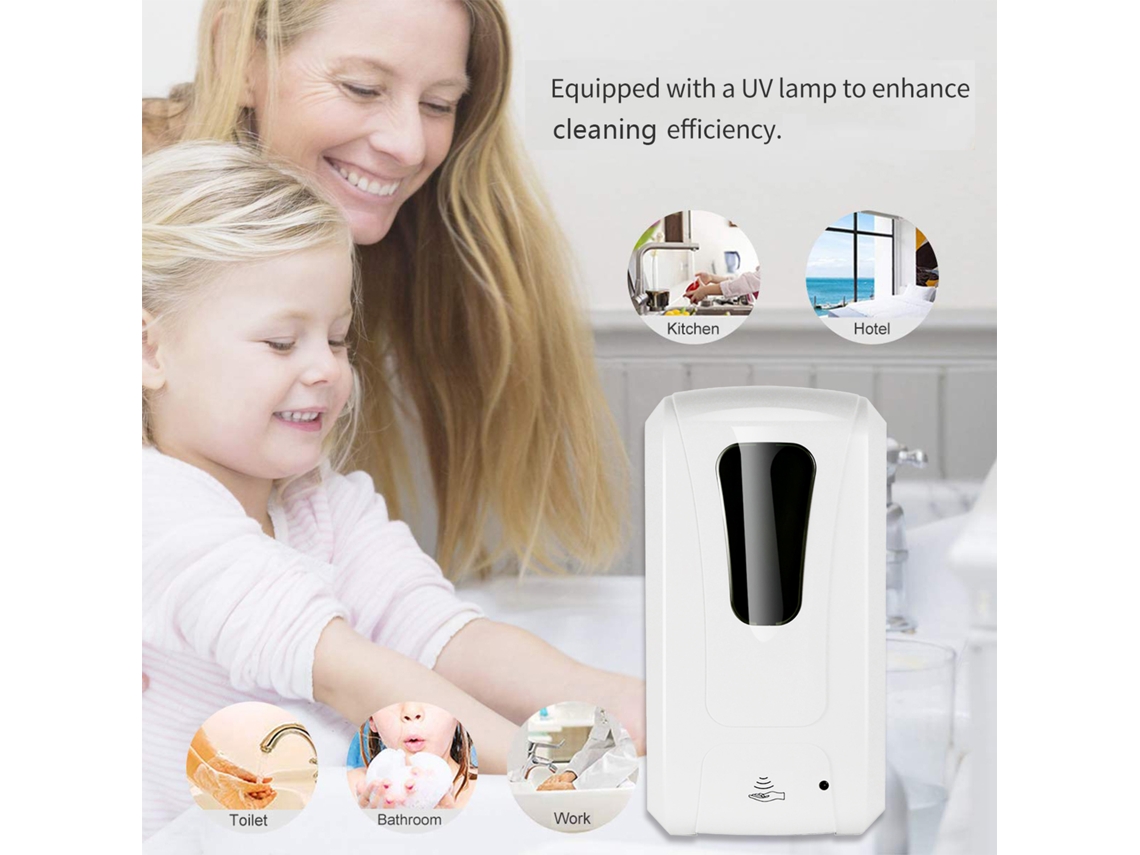 Dispensador Automático De Desinfectante De Manos Sin Contacto Fengjie Con Luz Uv Y Pulverización Fina, 1000 Ml, Para Montaje En Pared.