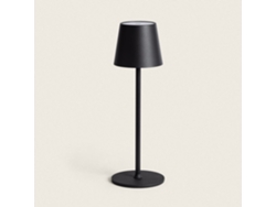 LEDKIA Lámpara de Mesa LED 3W Portátil de Metal con Batería USB Recargable Anisa Negro Tª