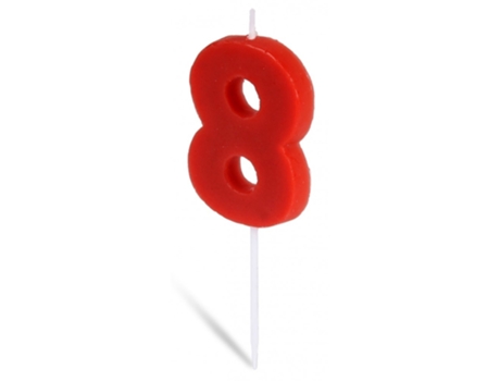 Vela Roja Nº 8 5X3,5 Cm GENÉRICO