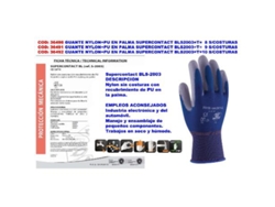 Guante nylon+pu en palma supercontact bls2003 t   8 s-costuras (caja 12 unidades)