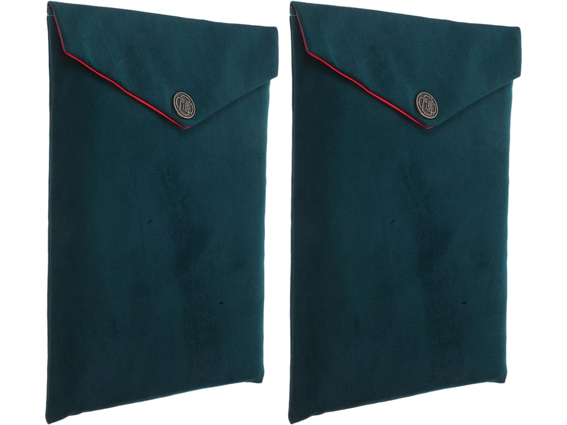 Juego De 2 Estuches De Terciopelo Verde Oscuro Para Guardar Textos Religiosos, Organizadores Espaciosos.