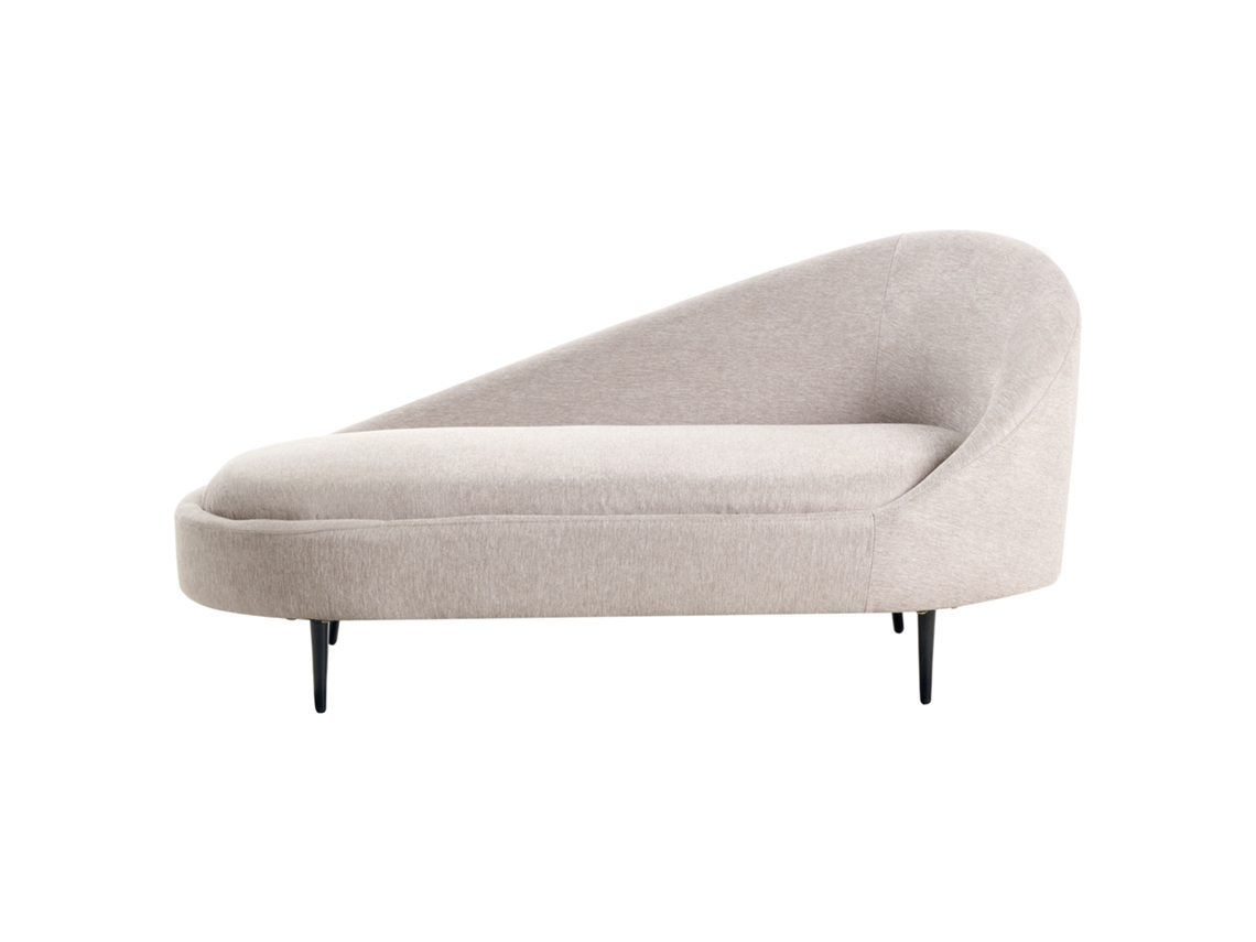 Chaise longue Beliani Valreas de poliéster beige, 151 x 80 x 74 cm