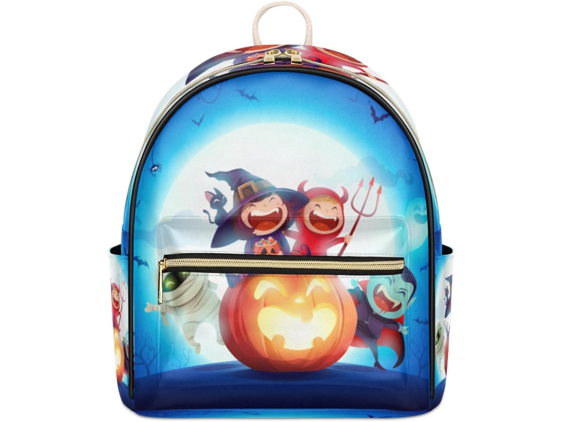 Mochila Tropicallife Temática Halloween Para Mujeres Niñas Mochila Cuero Escolar Viaje Informal Bolso Mano