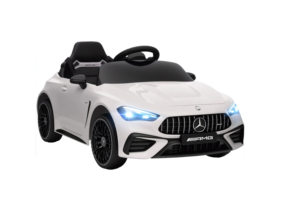 Coche eléctrico infantil Mercedes de 12 V con mando a distancia y luces LED blancas.