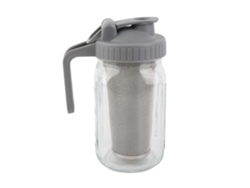 Jarra De Vidrio Mason Con Tapa Y Filtro, 1000 Ml, Boca Ancha, Para Té, Café Helado Y Otras Bebidas.