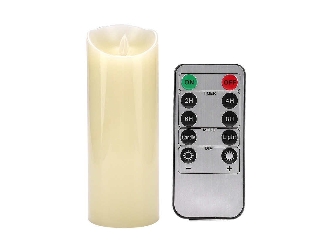 Vela Led Sin Llama Con Mando A Distancia, Decorativa, 10 Cm, Luz Amarilla, Regulable, Para Habitaciones.