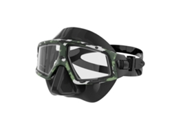 Máscara de buceo Hexinyigjly con visión de 180°, antivaho e impermeable, negra.