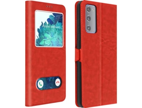 Funda Samsung Galaxy S20 FE AVIZAR Ventana Doble Rojo