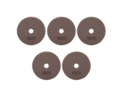Kit De 5 Discos De Polimento Diamante Úmido De 4 Polegadas E 1500 Grits Para Mármore, Granito E Cerâmica