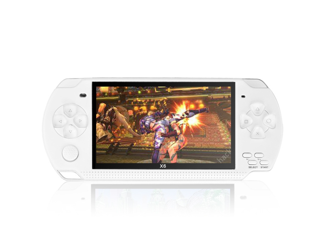 Consola portátil PSP YUNZII de 4,3 pulgadas Arcade X6 FC Electrónica GBA NES Blanca