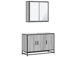 Conjunto de 2 muebles de baño de madera, gris Sonoma, EXCLUSIVO DE MAISON