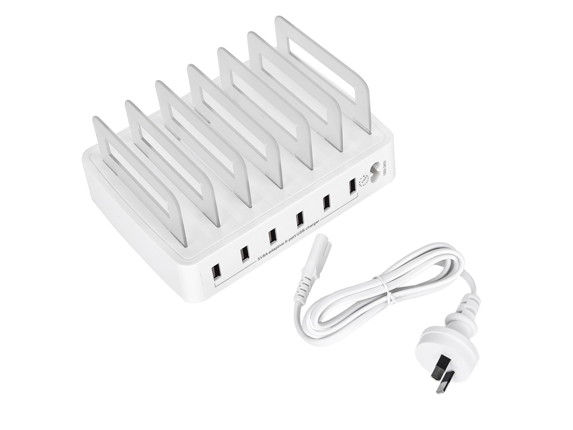 Estación De Carga Usb Con 6 Puertos De Carga Rápida, Dock Inteligente De Carga, Soporte