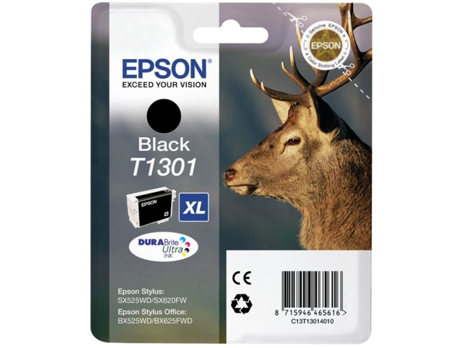 Cartucho de tinta original EPSON T1301, Ciervo 25,4 ml , Negro, XL, C13T13014012