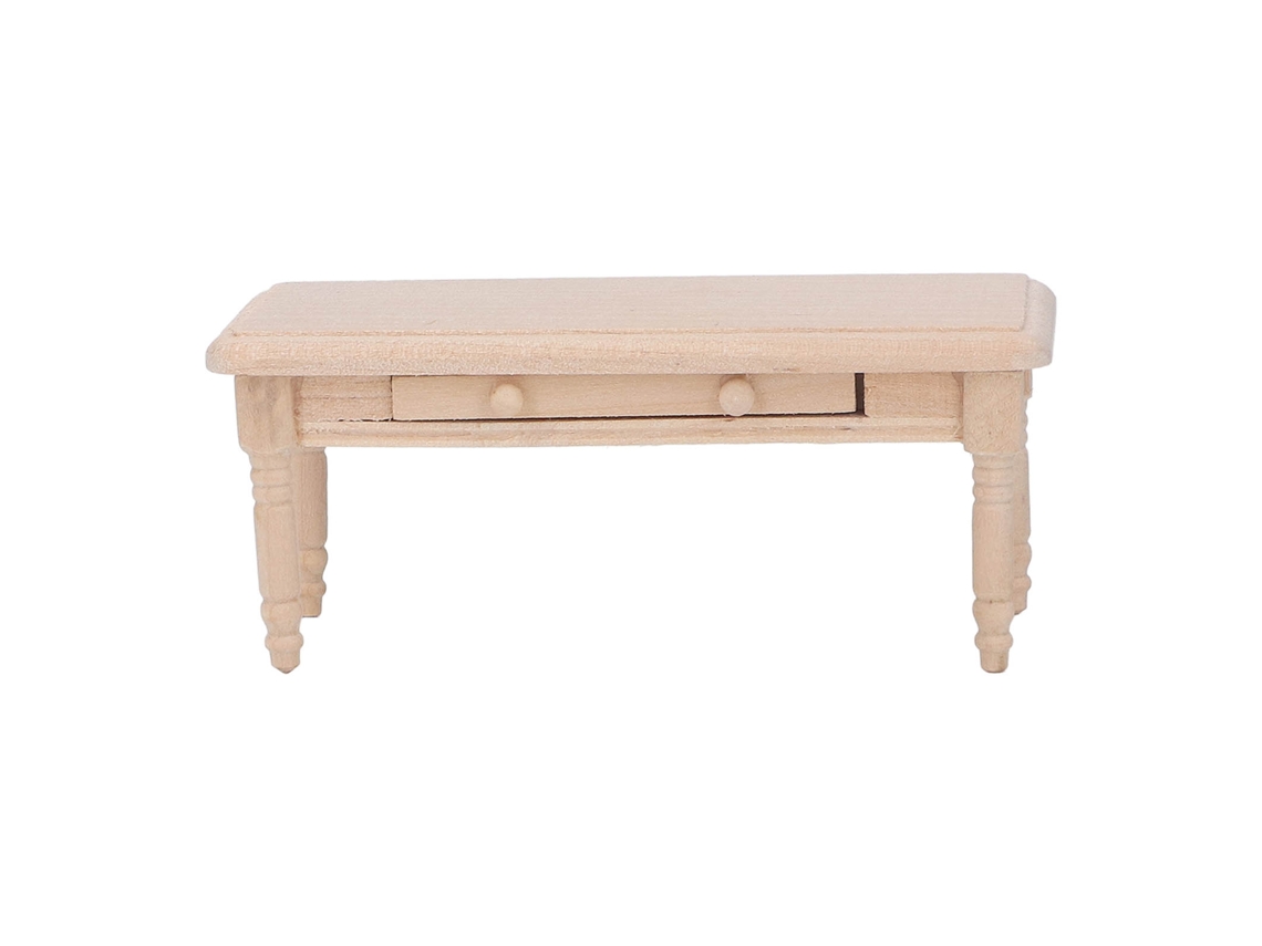 Ats-mesa De Comedor Para Casa De Muñecas 1:12 Escala Diseño Simple Y Elegante Madera Duradera Mesa De Té Miniatura