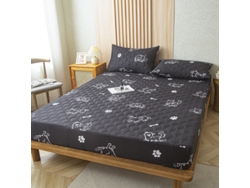 Protector De Colchón Impermeable Czhhmart (sábana Bajera Ajustable) 200 Cm X 220 Cm (con Dos Fundas De Almohada) Gris