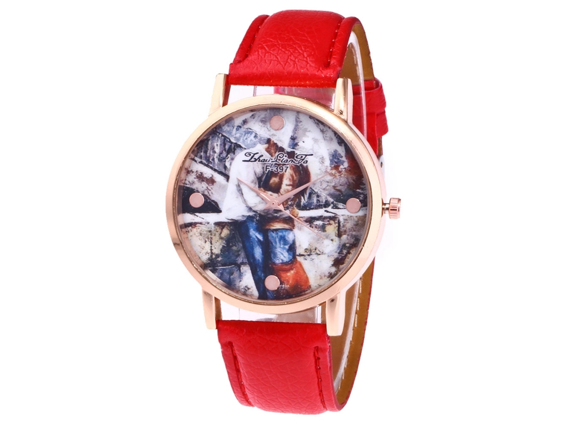Reloj De Cuarzo Para Mujer Hombre Estudiante Moda Pulsera Zhoulianfa F-397a Rojo