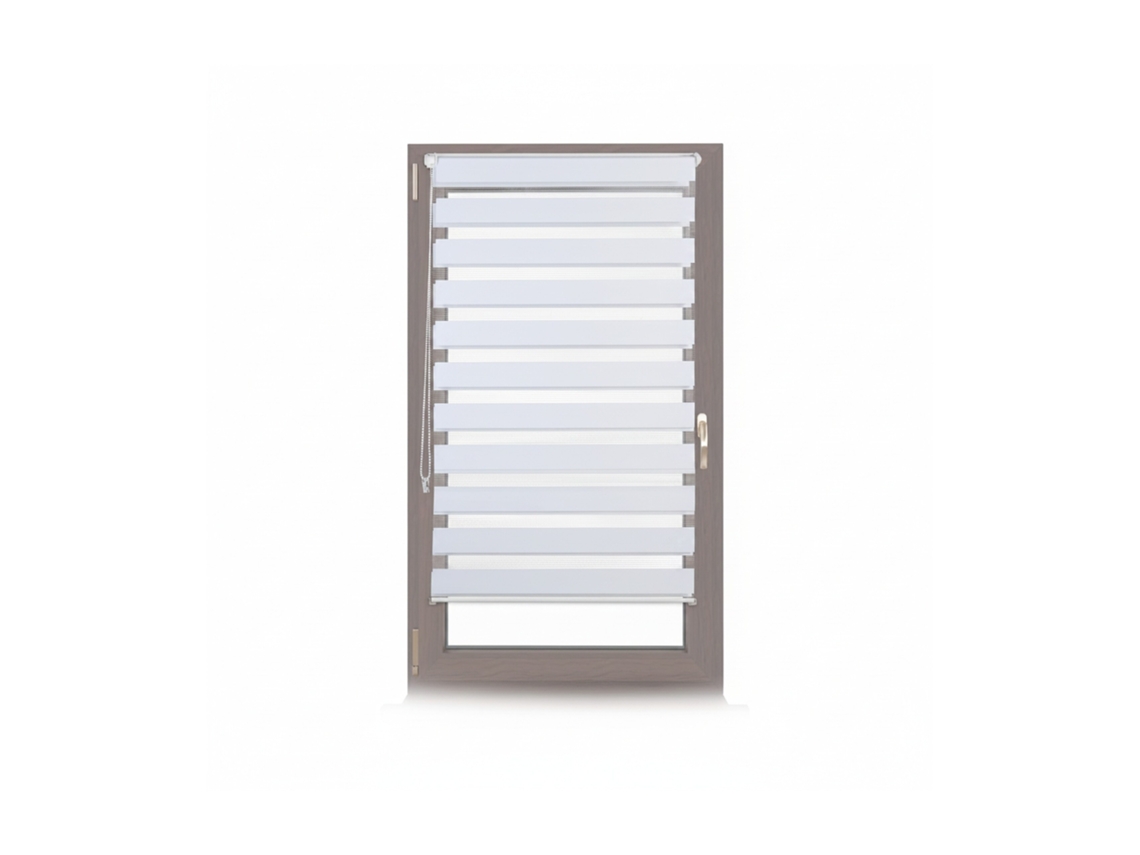 Relaxdays Estor Doble De Sujeción Fija Sin Perforaciones De Tela Blanco 66x156 Cm