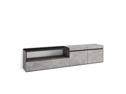Mueble TV Televisión 200x45x35cm Para TV hasta 80 Con almacenamiento Cemento