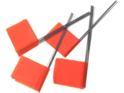 Banderas De Señalización De Alambre De Acero Y Pvc De Color Naranja, Paquete De 50 Unidades, Resistentes Y Fáciles De Insertar.