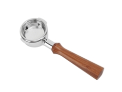 Portafiltro De Café Sin Fondo De 58 Mm De Aleación De Aluminio Con Mango De Madera Para Máquinas Comerciales.