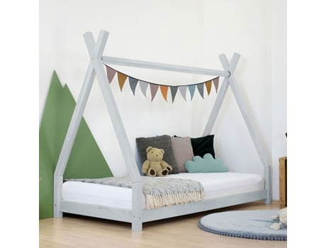 Cama tipi infantil NAKANA 80 x 160 gris claro BENLEMI
