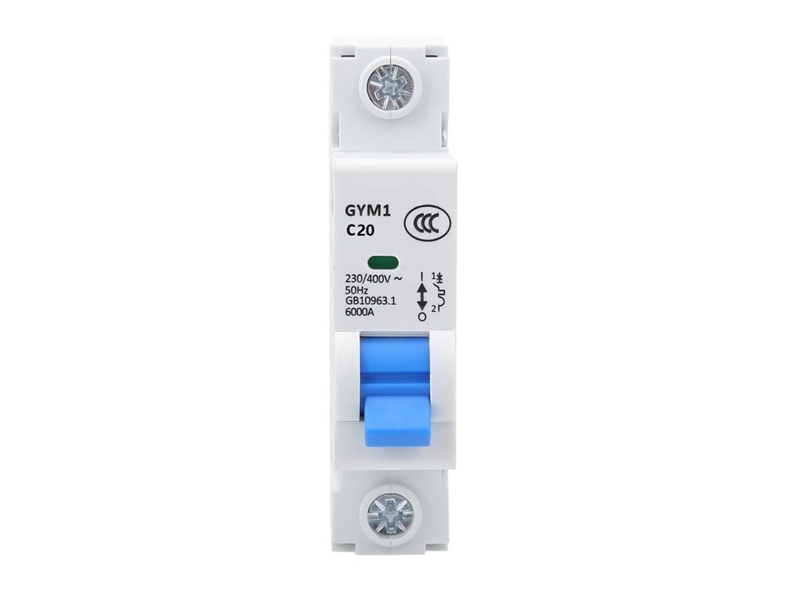 TRUYUETY Interruptor Automático Miniatura GYM1 1P 20A 230VAC 50/60Hz Protección de Circuito