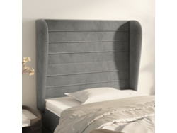 Cabecero Con Orejas De Terciopelo Gris Claro 83x23x118/128 Cm