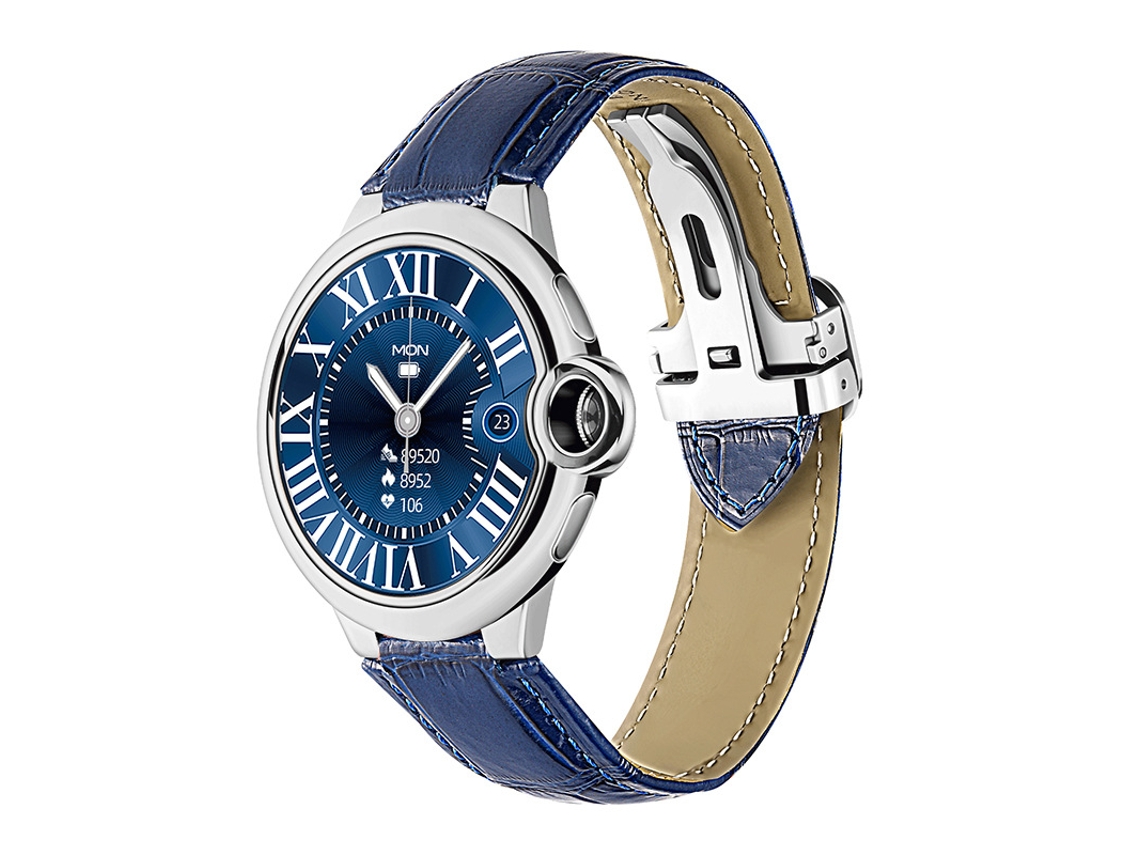 Reloj inteligente, pantalla grande HD de 1,32 pulgadas, resistente al agua IP67, azul Bestvite