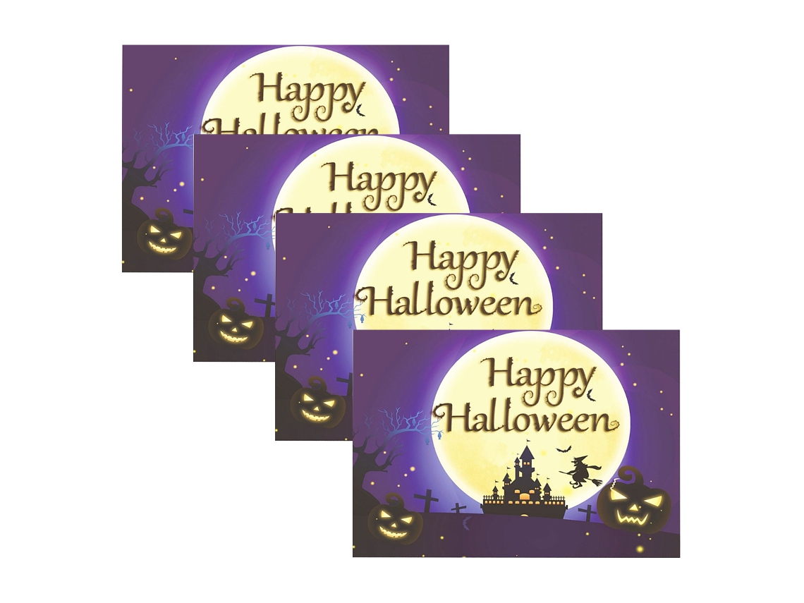 Sousplats de Halloween - Juego de 4 - 12x18 - Lino KOFIHETY