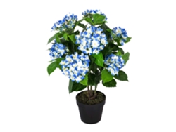 Planta artificial de hortensia azul Homescapes con maceta, 70 cm