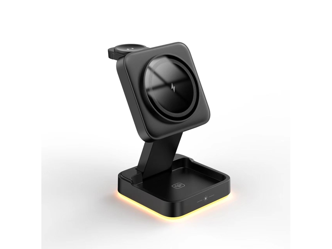 Estación de carga inalámbrica 3 en 1 para iPhone 15, 14, 13, 12 Pro, Iwatch 9 Ultra 2 Ultra 8, 7, 6 SE, 5, 4, 3 y Airpods 2 y 3 Pro (negro)